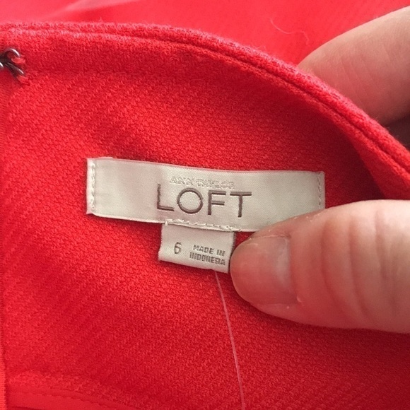 LOFT 🍅 Tomato Red Skirt Size 6​​​​ NWT - Picture 8 of 9